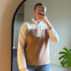 Two-Tone Quilted Sweater